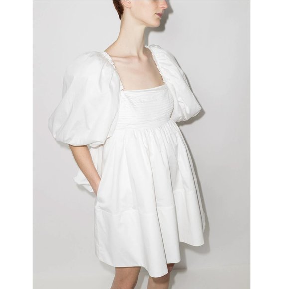 AJE Casabianca Puff Sleeve Cotton Minidress in Ivory 6 US / 10 AU - Picture 12 of 16
